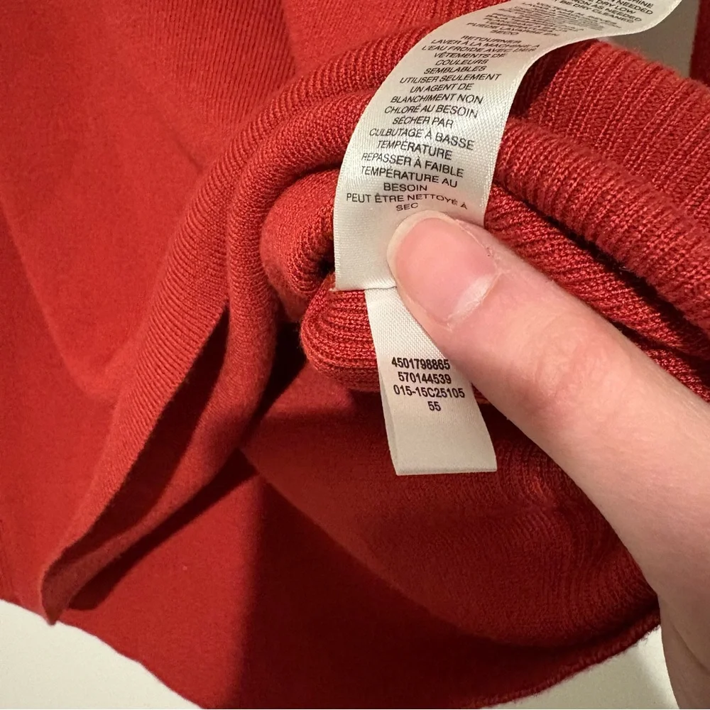 Chico’s ribbed trim turtleneck sweater‎ orange red size 2